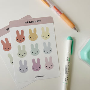 rainbow miffy sticker sheet